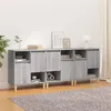 Image de vidaXL Buffets 3 pcs, Meuble de Rangement avec Compartiments et Portes, Armoire de Rangement , Organisateur Intérieur Salon, Scandinave, Sonoma Gris Bois d'Ingénierie