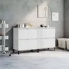 Image de Buffets 2 pcs blanc 60x35x70 cm bois d ingénierie
