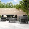 Image de Salon de jardin modulable Vidaxl bois massif gris 7 pieces 63.5 x 63.5 x 63.5 7 personnes
