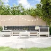 Image de Salon de jardin modulable VIDAXL bois massif blanc 8 pieces x 57.5 x 60 8 personnes
