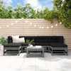 Image de Salon de jardin modulable VIDAXL bois massif gris 7 pieces x 57.5 x 60 7 personnes