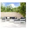 Image de Salon de jardin modulable Vidaxl bois massif blanc 10 pieces x 62 x 70.5 10 personnes