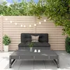 Image de Salon de jardin modulable Vidaxl 2 pieces bois massif gris 120.0 x 84.0 x 30 cm 2 personnes