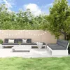 Image de Salon de jardin modulable Vidaxl bois massif blanc 6 pieces x 120 x 69 6 personnes