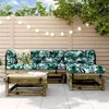 Image de 5 pieces Vidaxl bois bois salon de jardin modulable 5 personnes