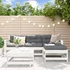 Image de vidaXL Salon de Jardin 5 pcs, Canapé avec Repose-pied, Ensemble de Meubles avec Table Basse Patio Terrasse, Rustique, Blanc 3186187