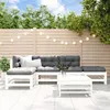 Image de Salon de jardin modulable Vidaxl bois massif blanc 6 pieces x 63.5 x 60 6 personnes