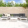 Image de Salon de jardin modulable Vidaxl bois massif blanc 7 pieces 6 personnes