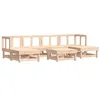 Image de Salon de jardin modulable vidaxl bois massif 6 personnes 7 pieces 61 x 61 x 62 cm