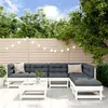 Image de Salon de jardin modulable Vidaxl bois massif blanc 7 pieces x 61 x 62 6 personnes