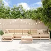 Image de Salon de jardin modulable vidaxl 6 personnes bois 7 pieces 62 x 66 x 70.5 bois massif