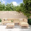 Image de Salon de jardin modulable vidaxl 6 personnes 7 pieces x 63.5 x 60 cm bois massif