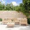 Image de Salon de jardin modulable Vidaxl bois massif bois 6 pieces 5 personnes