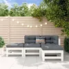Image de Salon de jardin modulable Vidaxl bois massif blanc 4 pieces x 63.5 x 60 3 personnes