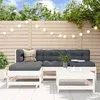 Image de Salon de jardin modulable Vidaxl bois massif blanc 5 pieces x 62 x 70.5 4 personnes