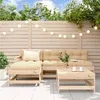 Image de Salon de jardin modulable Vidaxl bois massif bois 5 pieces 62.0 x 62.0 x 32 4 personnes