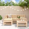 Image de vidaXL Salon de Jardin 5 pcs, Canapés avec Repose-pied, Ensemble de Meubles avec Table Basse Patio Terrasse, Rustique, Bois 3186557