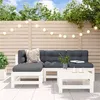 Image de Salon de jardin modulable VIDAXL bois massif blanc 5 pieces x 63.5 x 60 4 personnes