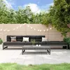 Image de Salon de jardin Vidaxl bois massif gris 4 pieces 6 personnes