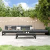 Image de Salon de jardin Vidaxl bois massif noir 4 pieces 6 personnes