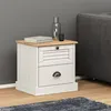 Image de Table de chevet VIGO blanc 42x35x42 cm bois de pin massif