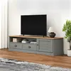 Image de Meuble TV VIGO gris 156x40x40 cm bois massif de pin