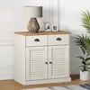 Image de vidaXL Buffet avec tiroirs VIGO 78x40x75 cm blanc bois massif de pin, armoire de rangement, armoire de rangement de cuisine, buffet de rangement de salon 353203