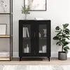 Image de Buffet noir 69,5x34x90 cm bois d ingénierie