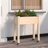 Image de vidaXL Jardinière sur roues avec doublure 71x37x80 cm bois de sapin 3157823
