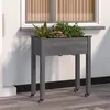 Image de vidaXL Jardinière sur roues avec doublure gris 71x37x80 cm bois sapin 3157825