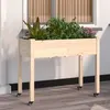 Image de vidaXL Jardinière sur roues avec doublure 118x59x80 cm bois de sapin 3157826