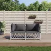 Image de Salon de jardin modulable Vidaxl acier blanc 2 pieces 72 x 72 2 personnes