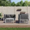 Image de Salon de jardin modulable Vidaxl acier blanc 5 pieces 4 personnes