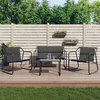 Image de vidaXL Salon de jardin avec coussins 4 pcs anthracite acier, ensemble de salon, ensemble de salon extérieur, ensemble de 3186934
