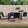 Image de vidaXL Ensemble à manger de jardin 5 pcs coussins résine tressée acier 3186959