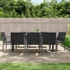 Image de vidaXL Ensemble à manger de jardin 9 pcs coussins résine tressée acier, ensemble à manger, ensemble à manger d'extérieur, ensemble de mobilier d'extérieur