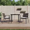 Image de vidaXL Ensemble à manger de jardin 3 pcs coussins résine tressée acier, ensemble à manger, ensemble à manger d'extérieur, 3186969
