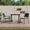 Image de vidaXL Ensemble à manger de jardin 3 pcs coussins résine tressée acier, ensemble à manger, ensemble à manger d'extérieur, 3187001
