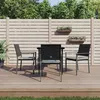 Image de vidaXL Ensemble à manger de jardin 5 pcs coussins résine tressée acier, ensemble à manger, ensemble à manger d'extérieur, 3187002
