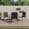 Image de vidaXL Ensemble à manger de jardin 5 pcs noir textilène et acier, ensemble à manger, ensemble à manger d'extérieur, ensemble 3187034