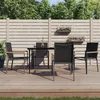 Image de vidaXL Ensemble à manger de jardin 5 pcs noir textilène et acier 3187035