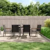 Image de vidaXL Ensemble à manger de jardin 7 pcs noir textilène et acier 3187036