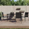 Image de vidaXL Ensemble à manger de jardin 5 pcs noir textilène et acier, ensemble à manger, ensemble à manger d'extérieur, ensemble 3187037