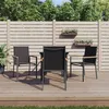 Image de vidaXL Ensemble à manger de jardin 5 pcs noir textilène et acier 3187042
