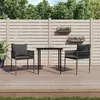 Image de vidaXL Ensemble à manger de jardin 3 pcs coussins résine tressée acier, ensemble à manger, ensemble à manger d'extérieur, 3187051