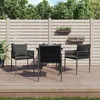 Image de vidaXL Ensemble à manger de jardin 5 pcs coussins résine tressée acier, ensemble à manger, ensemble à manger d'extérieur, 3187052