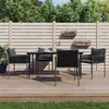 Image de vidaXL Ensemble à manger de jardin 5 pcs coussins résine tressée acier, ensemble à manger, ensemble à manger d'extérieur, 3187059