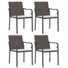 Image de Lot de 4 Chaises de jardin vidaXL marron et coussins 56x59x84 cm rotin