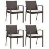 Image de Lot de 4 chaise vidaxl exterieur empilable non pliable en rotin H. 83 cm marron