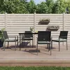 Image de Lot de 4 chaise vidaxl exterieur empilable non pliable en rotin H. 89 cm noir